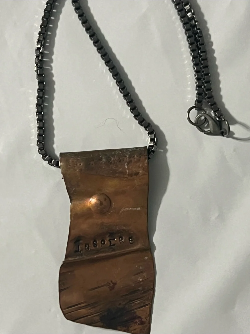 Handcrafted Copper 'Inspire' Pendant Necklace - Brown Copper Finish